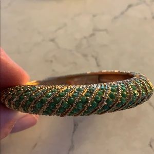 Lilly Pulitzer Emerald like Hinged Bangle Bracelet